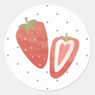 Strawberry polka dots ronde sticker