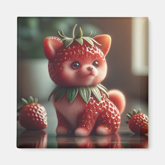 Strawberry Pomeranian Magneet (Voorkant)
