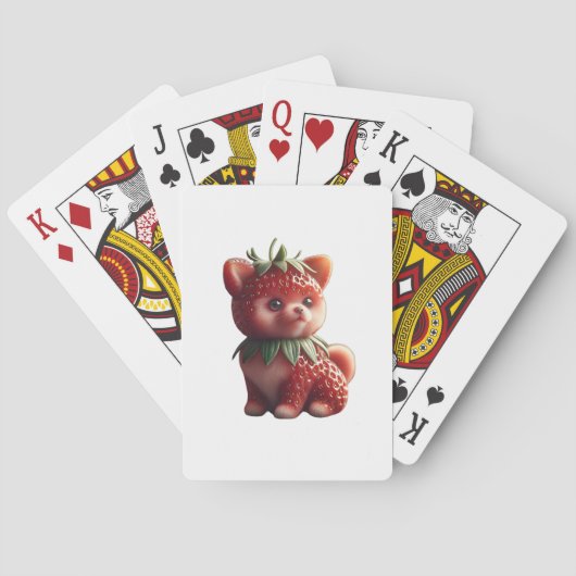 Strawberry Pomeranian Pokerkaarten (Achterkant)