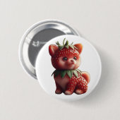 Strawberry Pomeranian Ronde Button 5,7 Cm (Voorkant /achterkant)
