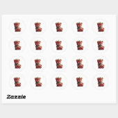Strawberry Pomeranian Ronde Sticker (Vel)