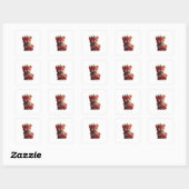 Strawberry Pomeranian Vierkante Sticker (Vel)