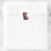 Strawberry Pomeranian Vierkante Sticker (Tas)