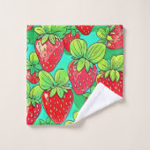Strawberry Pop Art Pattern Bad Handdoek (Wasdoekje)