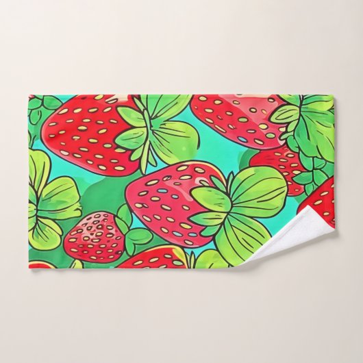 Strawberry Pop Art Pattern Bad Handdoek (Handdoek)