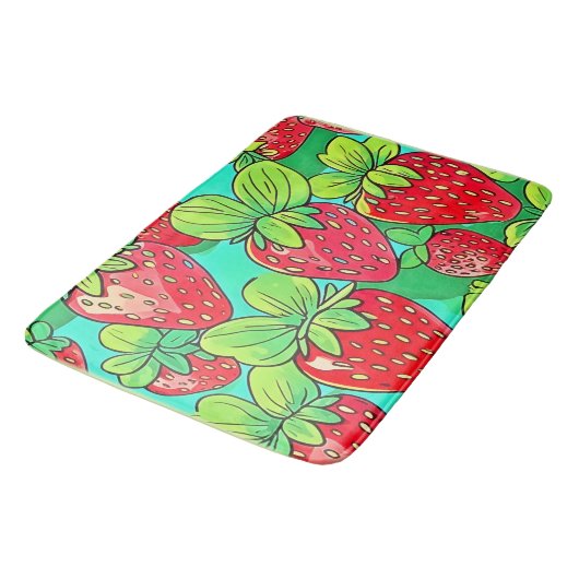 Strawberry Pop Art Pattern Badmat (Gekanteld)