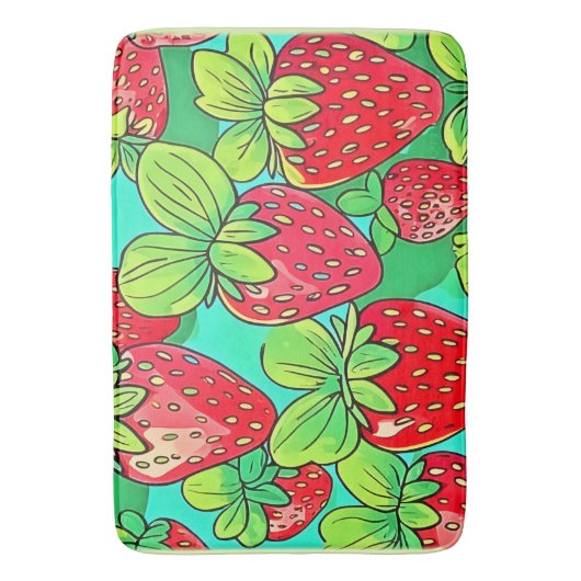Strawberry Pop Art Pattern Badmat (Voorkant Verticaal)