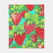 Strawberry Pop Art Pattern Fleece Deken (Voorkant)