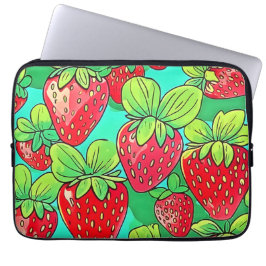 Strawberry Pop Art Pattern Laptop Sleeve
