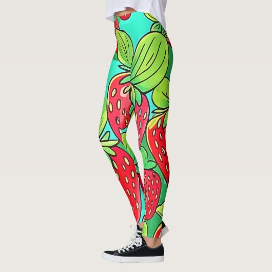 Strawberry Pop Art Pattern Leggings (Links)