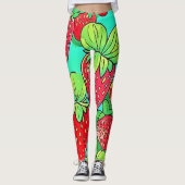 Strawberry Pop Art Pattern Leggings (Voorkant)