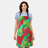 Strawberry Pop Art Pattern Schort (Gedragen)