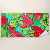 Strawberry Pop Art Pattern Strandlaken (Voorkant)