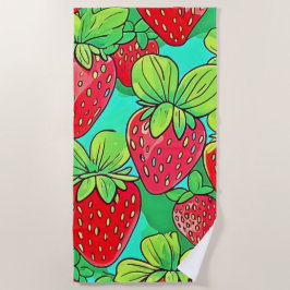 Strawberry Pop Art Pattern Strandlaken