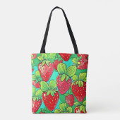Strawberry Pop Art Pattern Tote Bag (Achterkant)