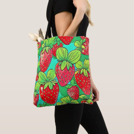 Strawberry Pop Art Pattern Tote Bag