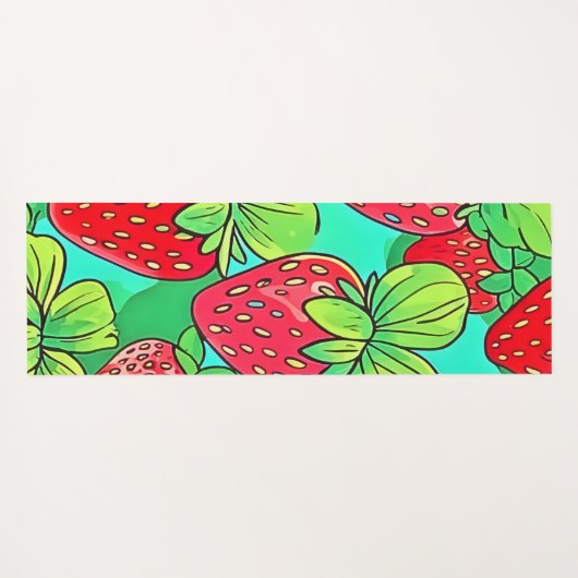Strawberry Pop Art Pattern Yogamat (Achterkant (horizontaal))