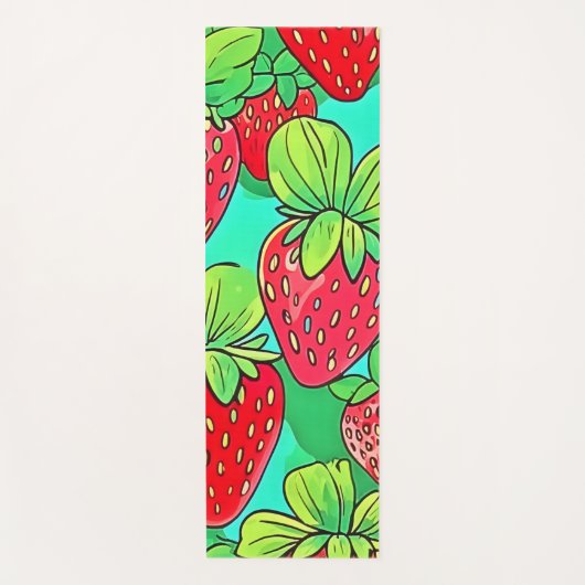 Strawberry Pop Art Pattern Yogamat (Voorkant)
