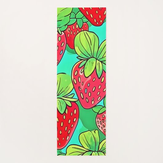 Strawberry Pop Art Pattern Yogamat (Achterkant)