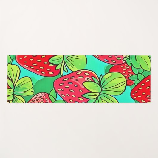 Strawberry Pop Art Pattern Yogamat (Voorkant (horizontaal))