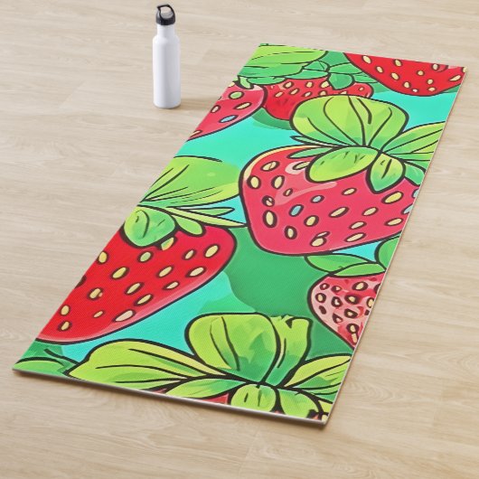 Strawberry Pop Art Pattern Yogamat (In situ)