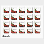 STRAWBERRY Preserve, Jam, Canning Vierkante Sticker (Vel)