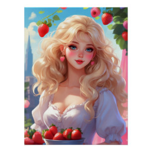 Strawberry princess Glossy Poster