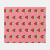 Strawberry Print Fleece Deken (Voorkant (Horizontaal))
