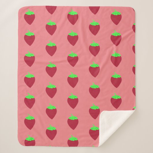 Strawberry Print Sherpa Deken (Voorkant)