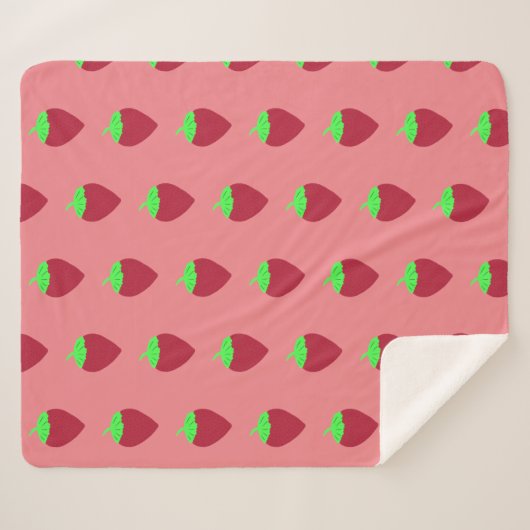 Strawberry Print Sherpa Deken (Voorkant (horizontaal))