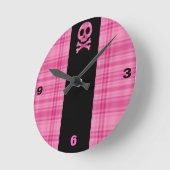 Strawberry Pset Skull Ronde Klok (Hoek)