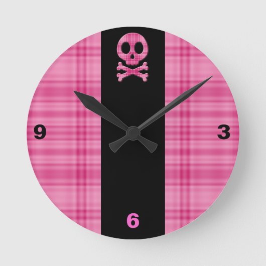 Strawberry Pset Skull Ronde Klok (Voorkant)