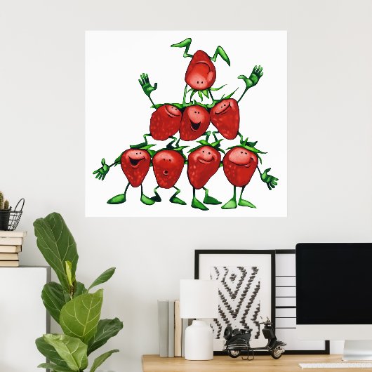 Strawberry Pyramid Poster (Thuiskantoor)
