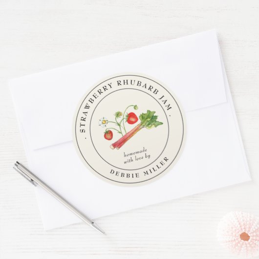  Strawberry rabarber jam inblikken Label (Envelop)