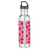 Strawberry Rainbow Daisy patroon Waterfles (Achterkant)