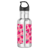 Strawberry Rainbow Daisy patroon Waterfles (Achterkant)
