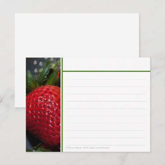 Strawberry Recipcard Briefkaart (Voorkant / Achterkant)
