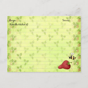 Strawberry Recipe Kards Briefkaart