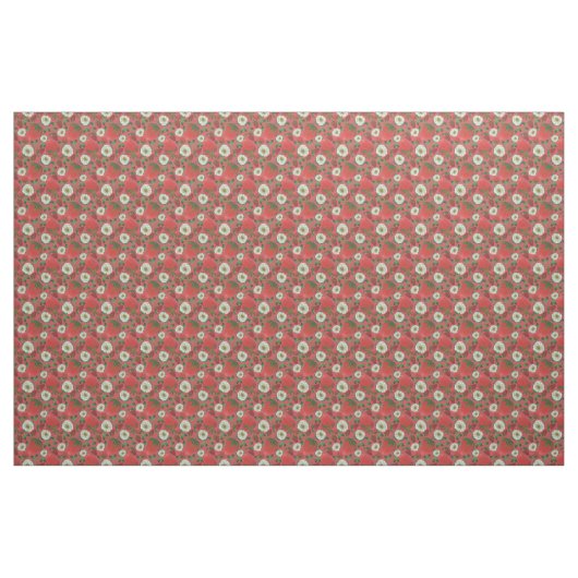 Strawberry Red Floral Pattern Stof (Fat Quarter)
