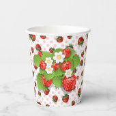 Strawberry Red Papieren Bekers (Achterkant)