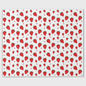 Strawberry Red White Fruit Food Patroon Cadeaupapier (Vlak)