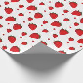 Strawberry Red White Fruit Food Patroon Cadeaupapier (Hoek)