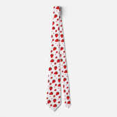 Strawberry Red White Fruit Food Patroon Stropdas (Voorkant)
