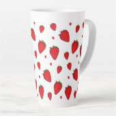 Strawberry Red White Fruitpatroon Latte Mok (Rechterhoek)