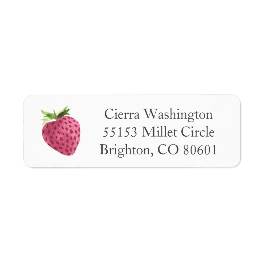 Strawberry Return Address Label (Voorkant)