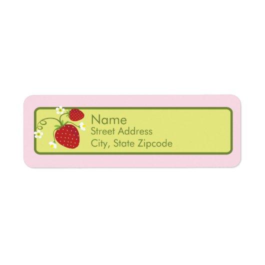 Strawberry Return Address Label (Voorkant)