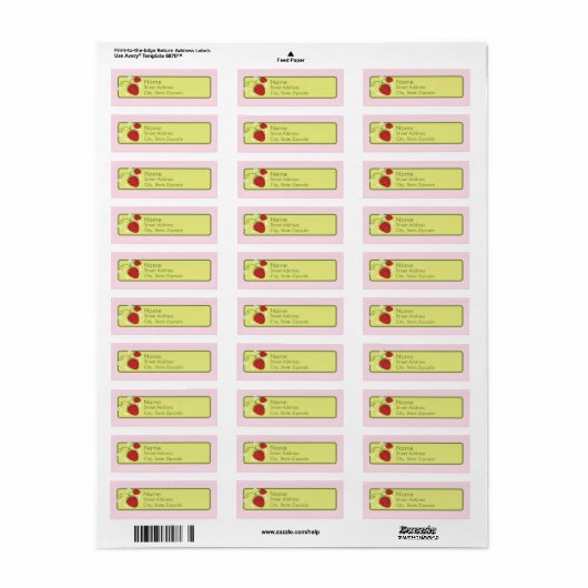 Strawberry Return Address Label (Full Sheet)