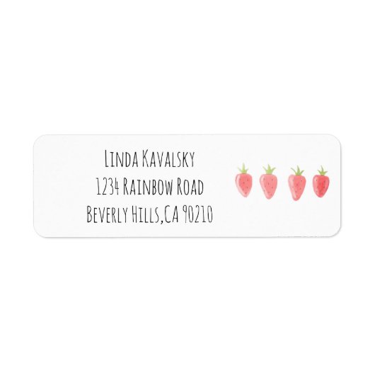 Strawberry Return Address Label (Voorkant)