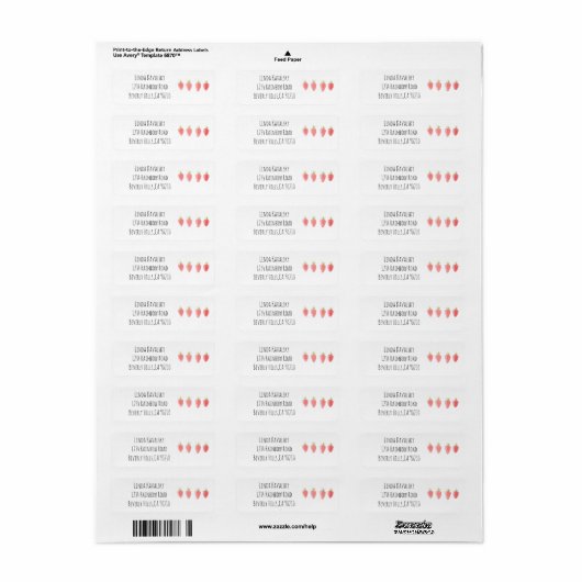 Strawberry Return Address Label (Full Sheet)