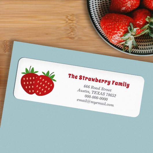 Strawberry Return Address Label
